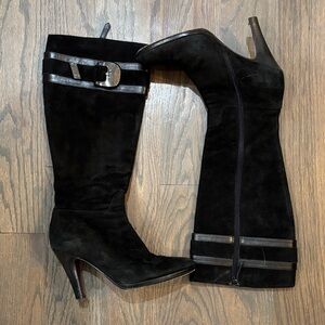 Cole Haan Nike Air Black Knee-High Suede Women's Boots, Size 8B